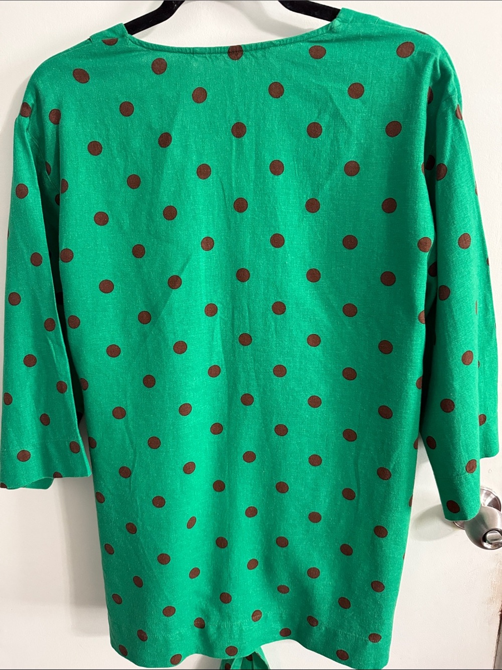 Zara Green Polka Dot A-Line Skirt - Picture 4 of 9